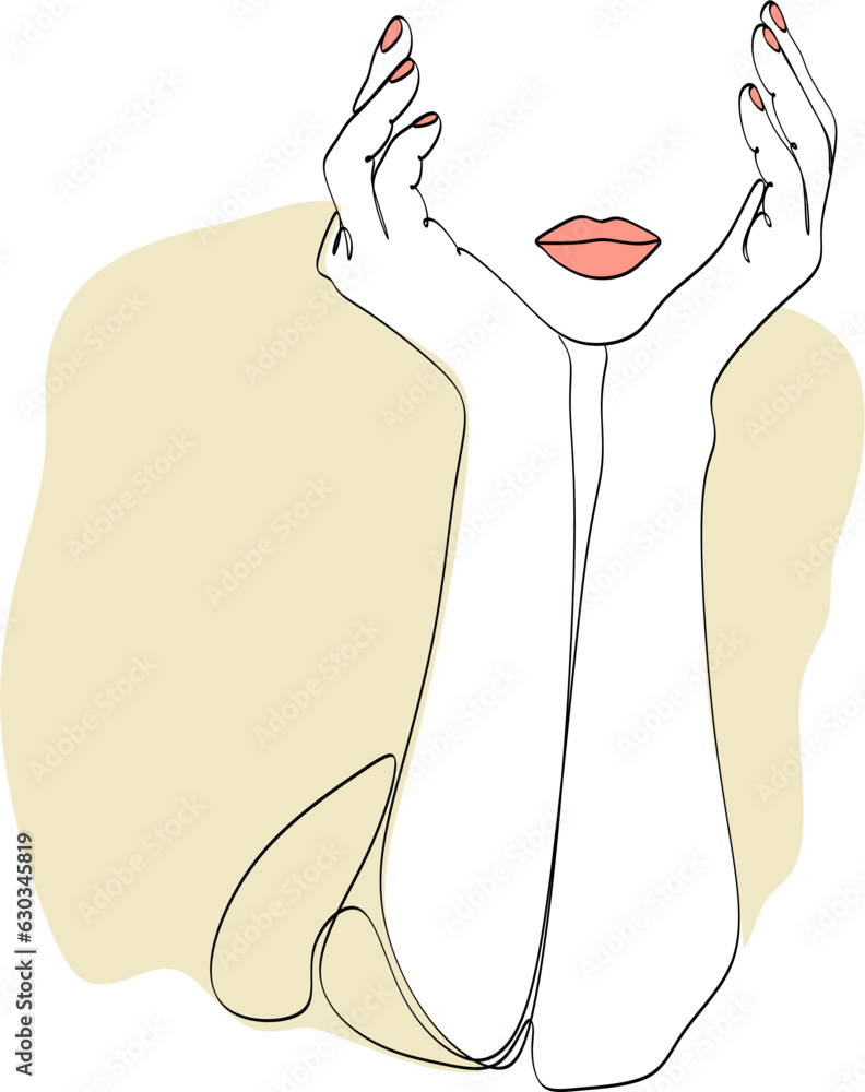 One line drawing face. Abstract woman portrait. Modern minimalism art. - Vector illustration One line drawing face. Abstract woman portrait. Modern minimalism art. - Vector illustration