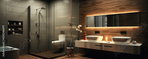 Modern bathroom interior concept.