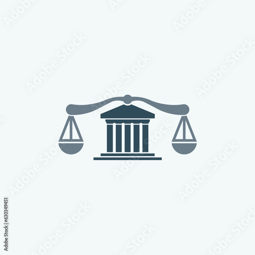 Justice scale logo on light background, powerful and symbolic