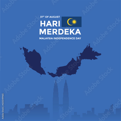 Free vector hari merdeka malaysia celebration card