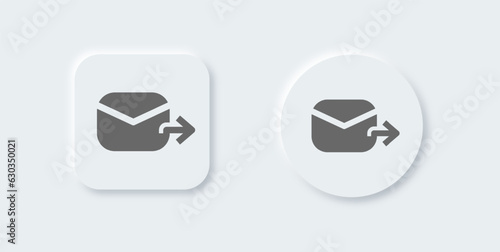 Send message solid icon in neomorphic design style. Mail signs vector illustration.
