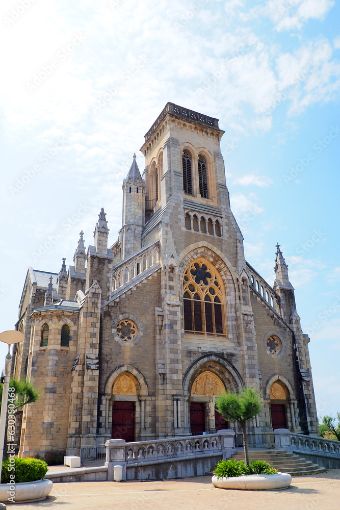 The neo-Gothic style Sainte-Eugénie de Biarritz church dominates the Old Port. It is placed under the patronage of Saint Eugenie, patroness of Napoleon III's wife, Empress Eugénie de Montijo.