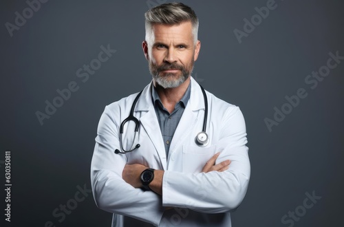 Doctor man in white coat smiling
