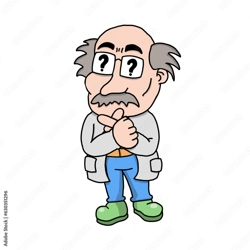 Scientist Thinking Science Illustration Drawing Educational Scientist Thinking Science Illustration Drawing Educational