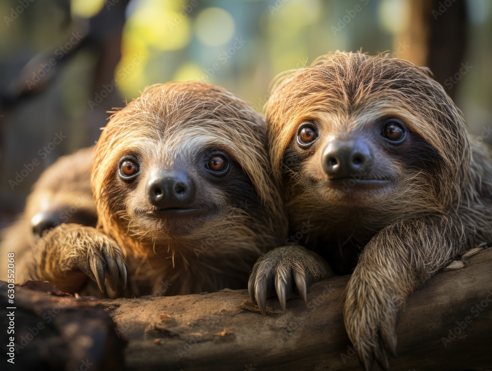 Sloth in its Natural Habitat, Wildlife Photography, Generative AI Sloth in its Natural Habitat, Wildlife Photography, Generative AI