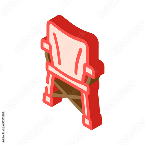 camping chair glamping isometric icon vector. camping chair glamping sign. isolated symbol illustration