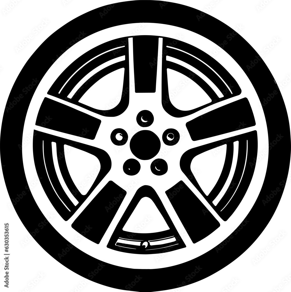 Obraz premium Tire black vector icon illustration.