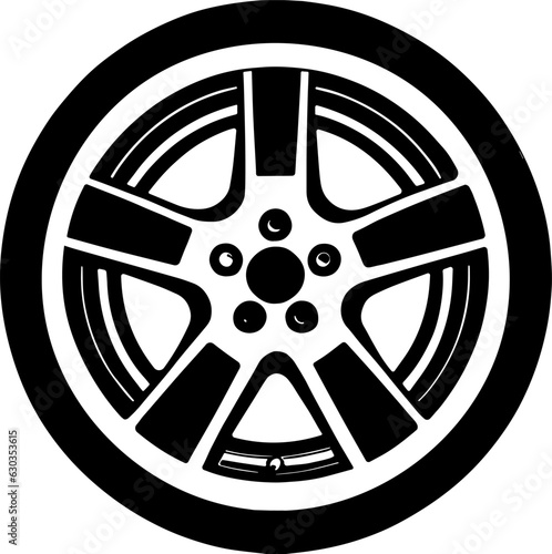 Tire black vector icon illustration.