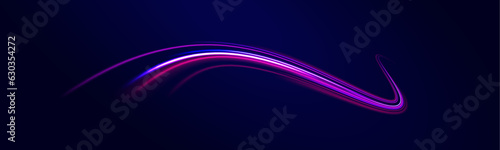  Technology stream design illustration. Racing cars dynamic flash effects city road with long exposure night lights. 