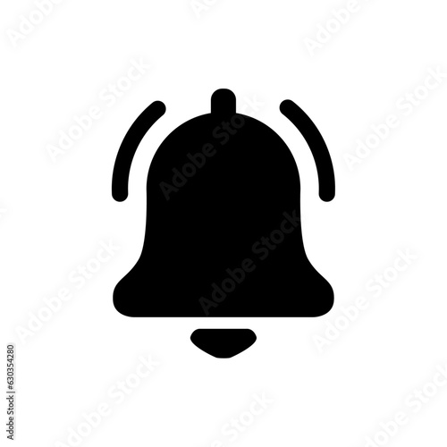 Illustration of a bell with a sign. Notification bell icon 