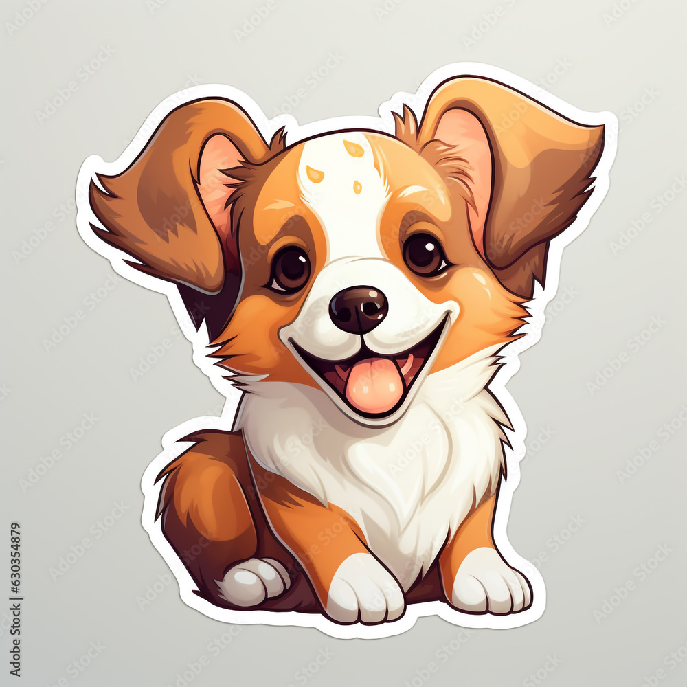 Lovely beautiful puppy character made into a sticker design Lovely beautiful puppy character made into a sticker design