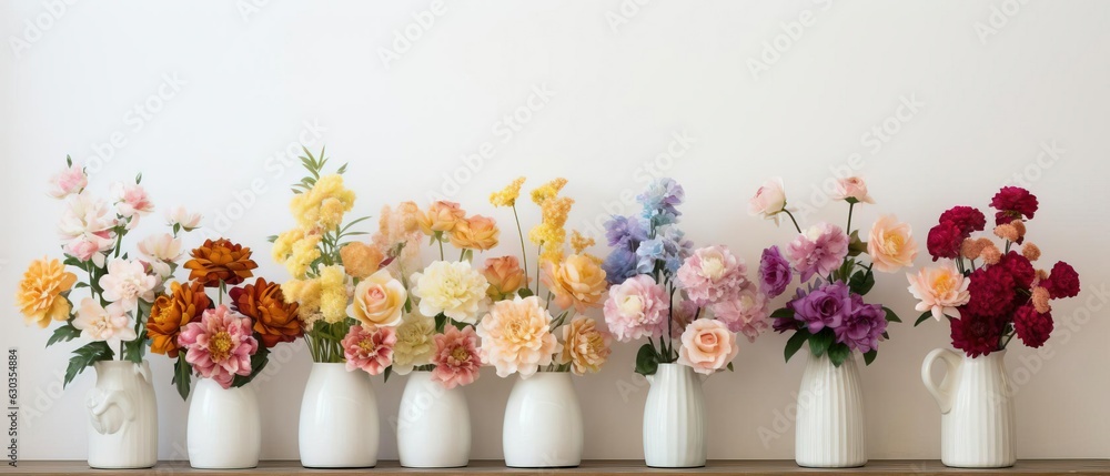 Colors of flowers in a white vase