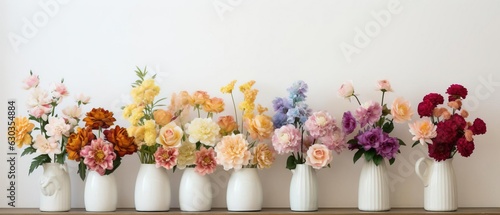 Colors of flowers in a white vase