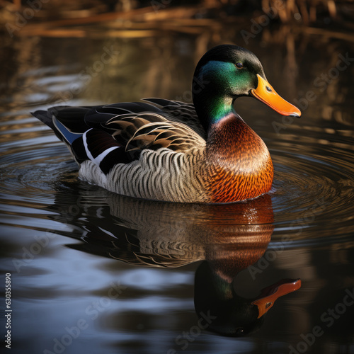 Drake, a Male duck on water.