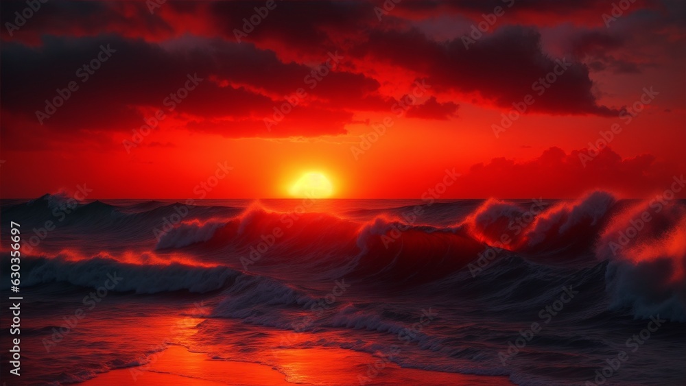  Sunset over the ocean
