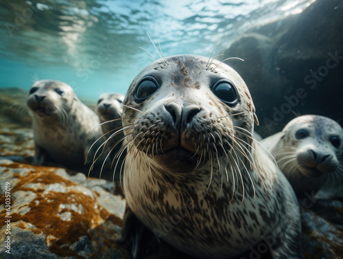 Seal in its Natural Habitat, Wildlife Photography, Generative AI © Vig