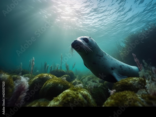 Seal in its Natural Habitat  Wildlife Photography  Generative AI