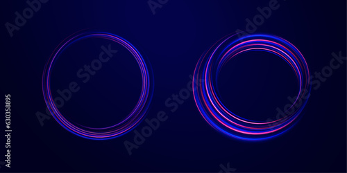 Red blue special effect, speed police line. Car motion trails. Speed line motion vector background. Dynamic blue neon sport texture. Abstract neon background with shining wires.	