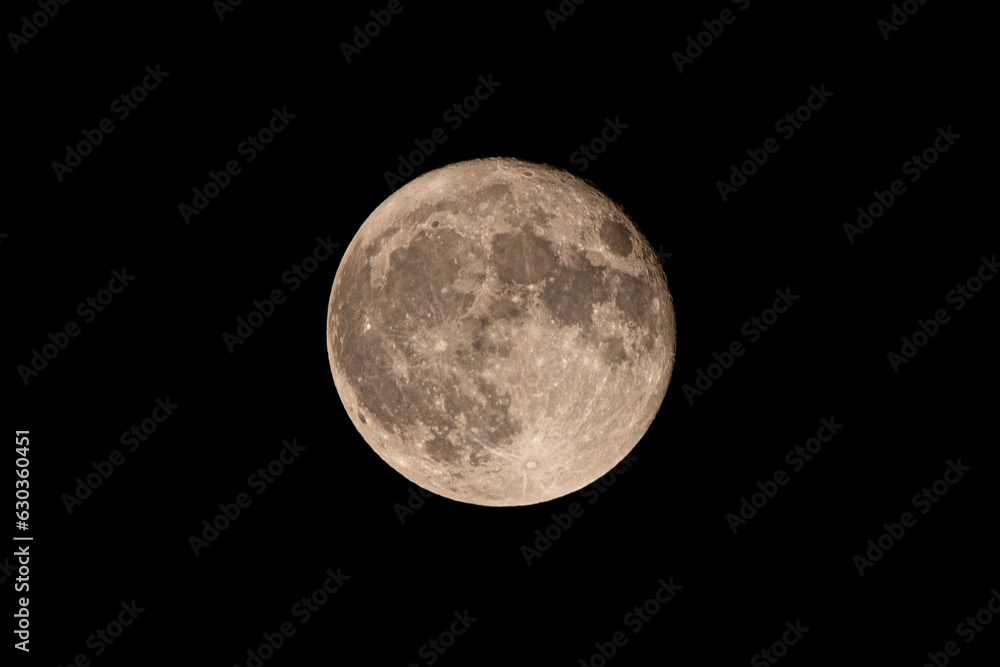 Fototapeta premium 満月（2023年8月2日、日本、東京、22:25）