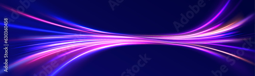 Concept of leading in business, Hi tech products, warp speed wormhole science vector design. Illustration of light ray, stripe line with blue light, speed motion background. Futuristic dynamic motion.