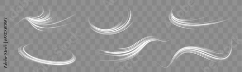 White sparks glitter special light effect. Dynamic white spiral, vortex or blizzard. Sparkling light effect on transparent background.