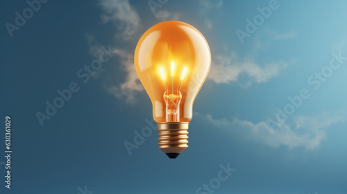 A floating yellow light bulb