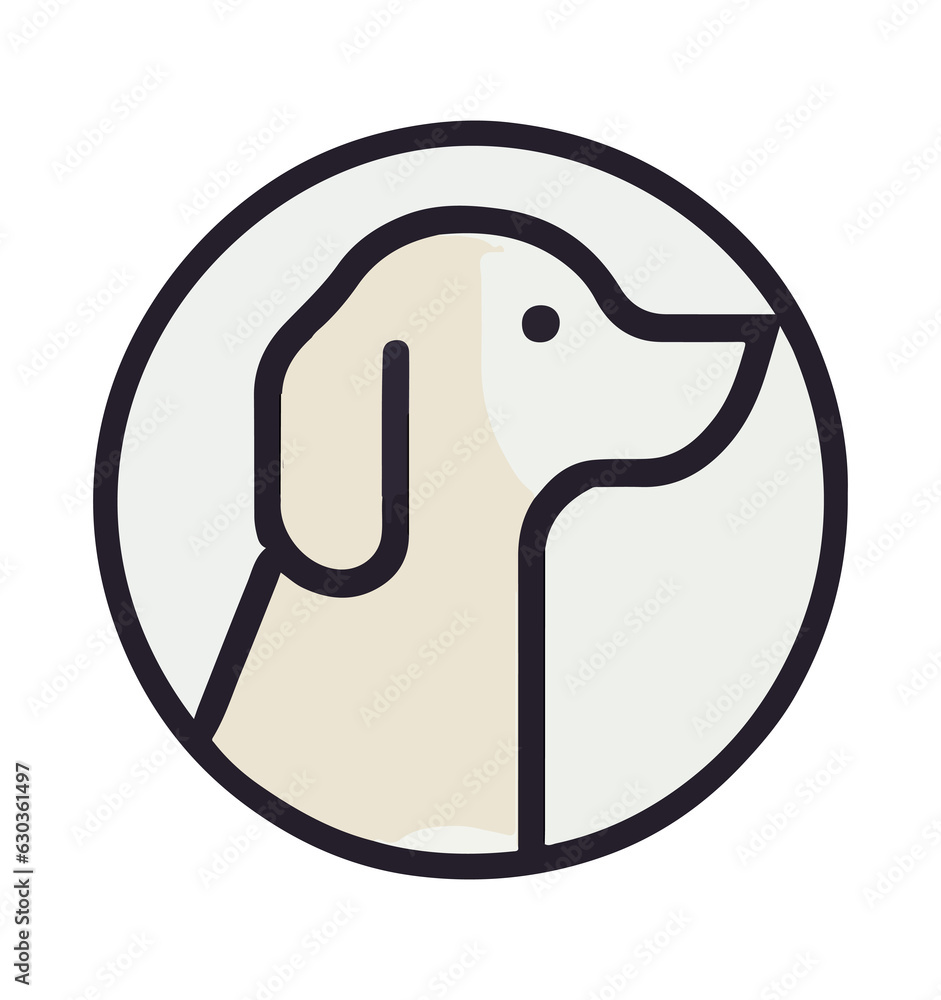 a round logo with minimalist dog icon a round logo with minimalist dog icon