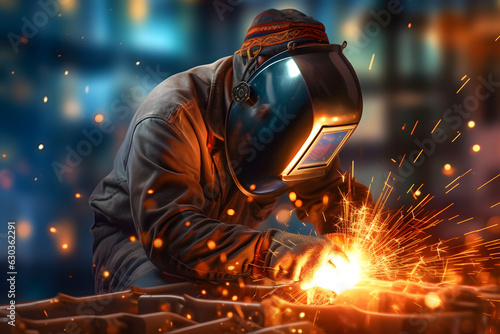 Sparks of Skill: A Welder in Action generated by AI