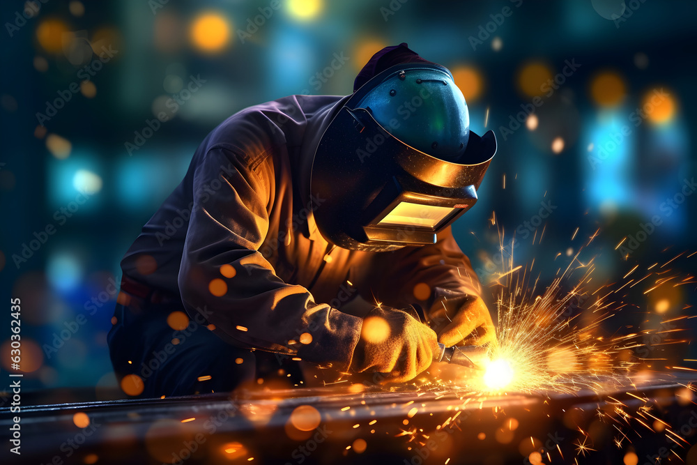 Sparks of Skill: A Welder in Action generated by AI Sparks of Skill: A Welder in Action generated by AI