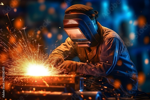 Sparks of Skill: A Welder in Action generated by AI