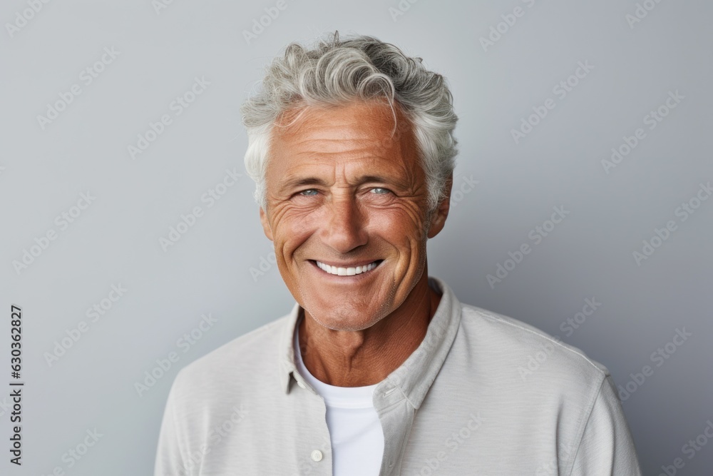 Beautiful elderly senior man, model, man with grey hair laughing and smiling into camera, old man portrait, skin care, cosmetics, dental, beauty, generative ai Beautiful elderly senior man, model, man with grey hair laughing and smiling into camera, old man portrait, skin care, cosmetics, dental, beauty, generative ai