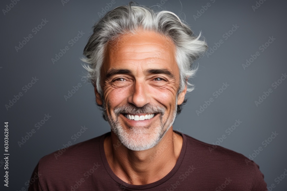 Beautiful elderly senior man, model, man with grey hair laughing and smiling into camera, old man portrait, skin care, cosmetics, dental, beauty, generative ai Beautiful elderly senior man, model, man with grey hair laughing and smiling into camera, old man portrait, skin care, cosmetics, dental, beauty, generative ai