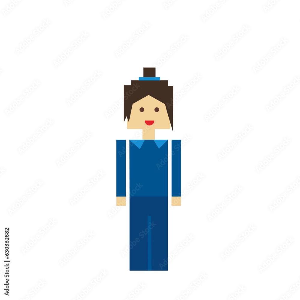 Woman Character with Brown Hair in a Bun Woman Character with Brown Hair in a Bun