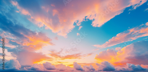Bright colored beautiful sky, in pastel soothing colors Ai generation