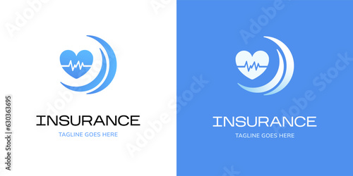 Modern medical logo. Insurance medicine. clinic logo. Health sign. Flat vector logo.
