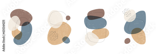 Abstract organic shapes set on white background