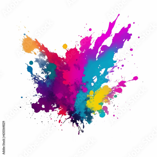 colorful ink splashes