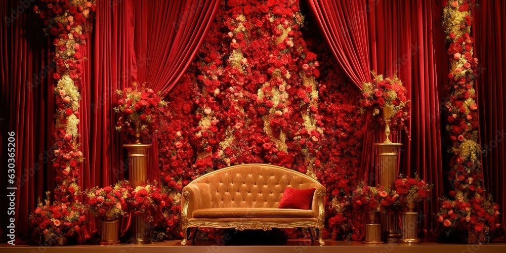 Wedding stage decoration, GENERATIVE AI