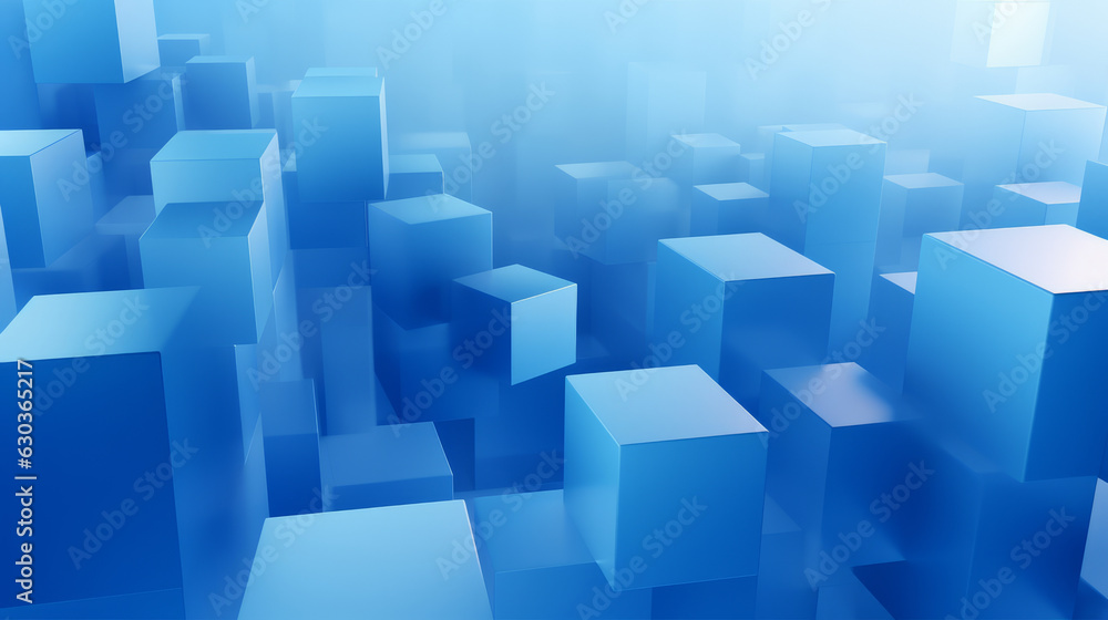 Blue abstract background with cubes Blue abstract background with cubes