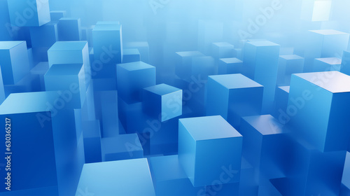 Blue abstract background with cubes