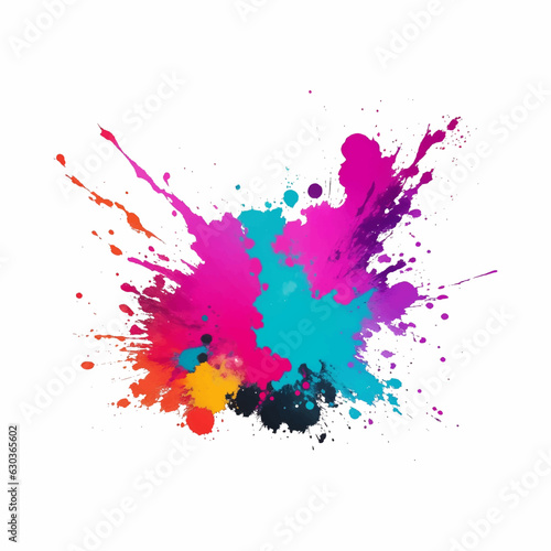 colorful ink splashes
