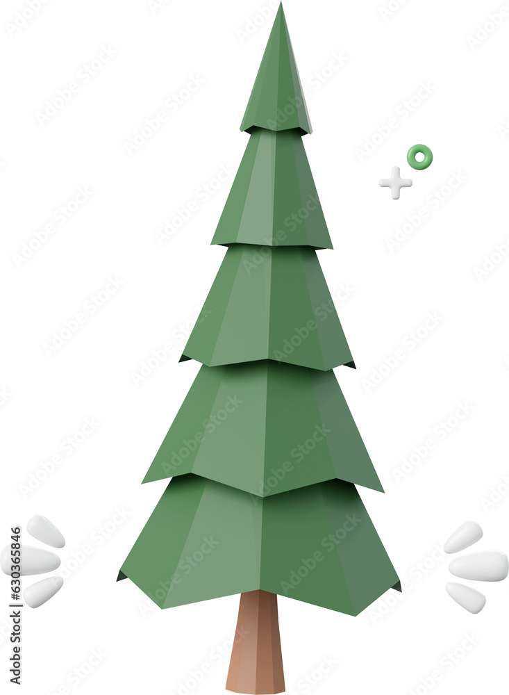 Obraz premium Christmas tree, Christmas theme elements 3d illustration