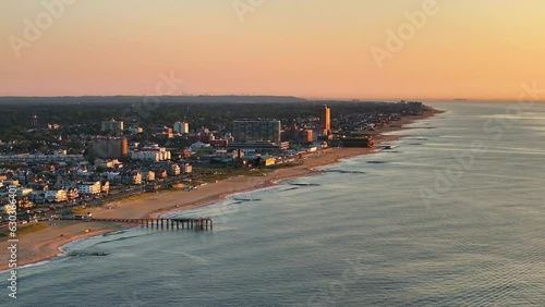 The Asbury Park coastline from a drone view