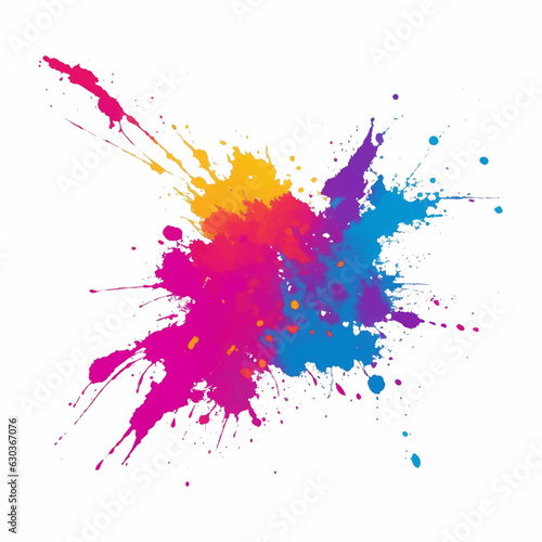 colorful ink splashes