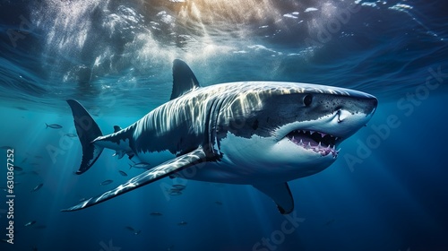 Shark in the sea made with Ai generative technology