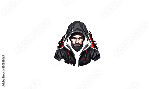 Gamer mascot logo design vector. Gamer illustration for sport team. Men in hood sweater vector illustration. Modern illustration concept style for badge on white background