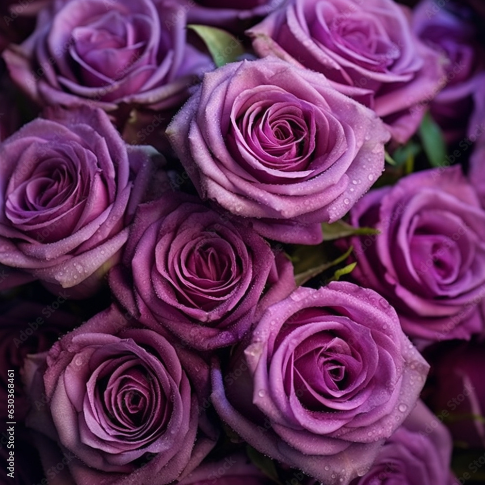 Enchanting Abundance of Lila Rose Blossoms in a Captivating Floral Arrangement - AI generated Enchanting Abundance of Lila Rose Blossoms in a Captivating Floral Arrangement - AI generated