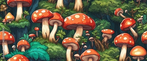 texture print forest mushrooms