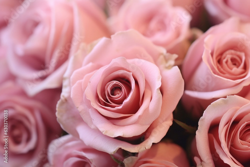 Mesmerizing Pink Rose Blossoms in Abundance: Nature's Delightful Symphony - AI generated