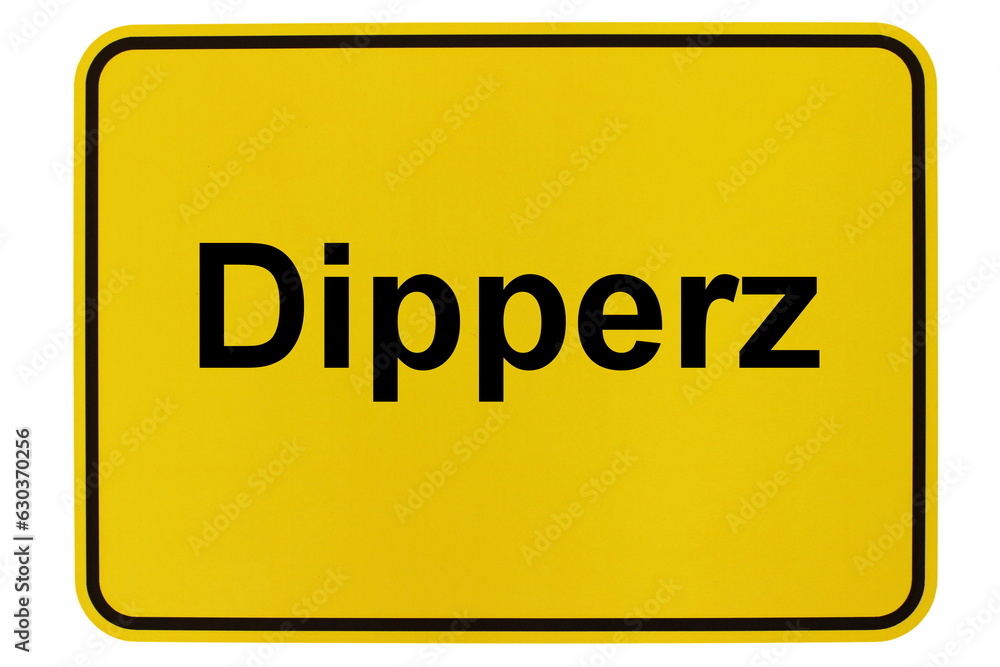 Illustration eines Ortsschildes der Gemeinde Dipperz in Hessen Illustration eines Ortsschildes der Gemeinde Dipperz in Hessen